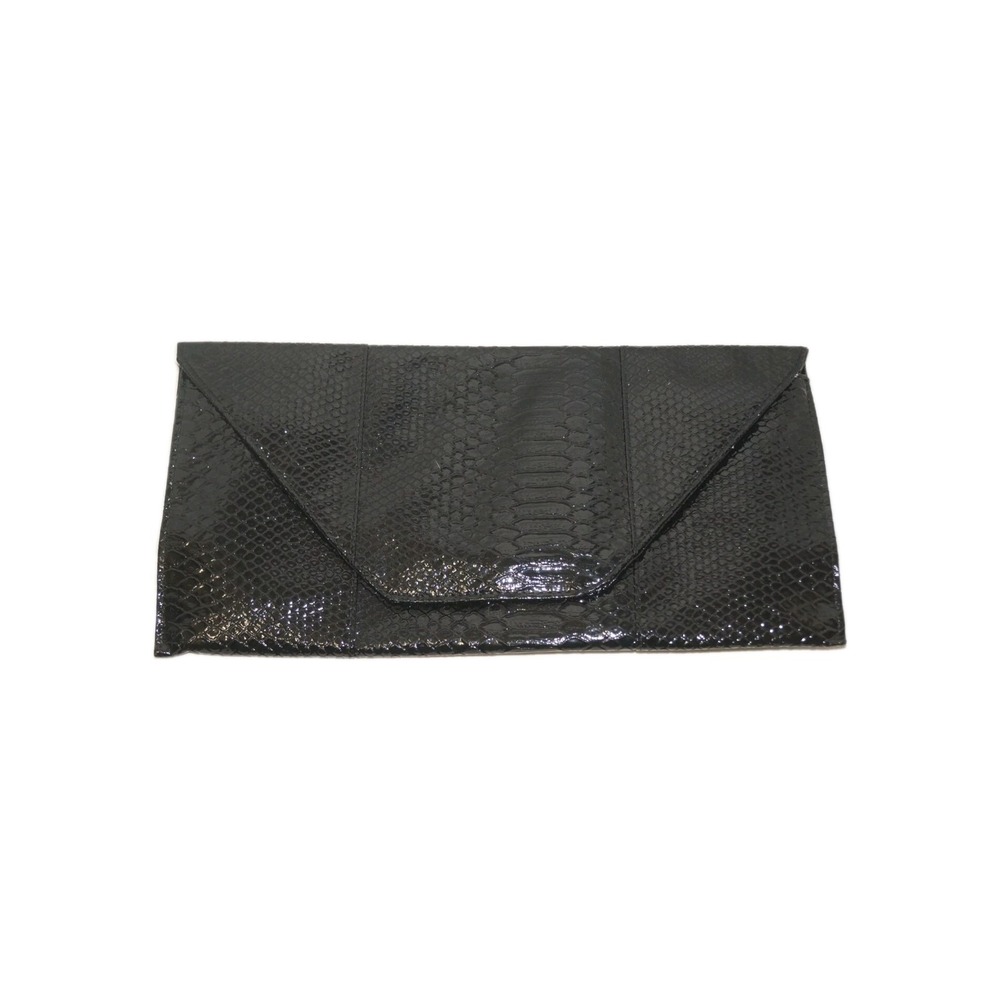 Black Crocodile Print Clutch Purse Handbag